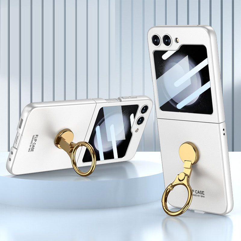 Luxury Slim Phone Case with 3-Axis Ring Mount and Front Screen Protector