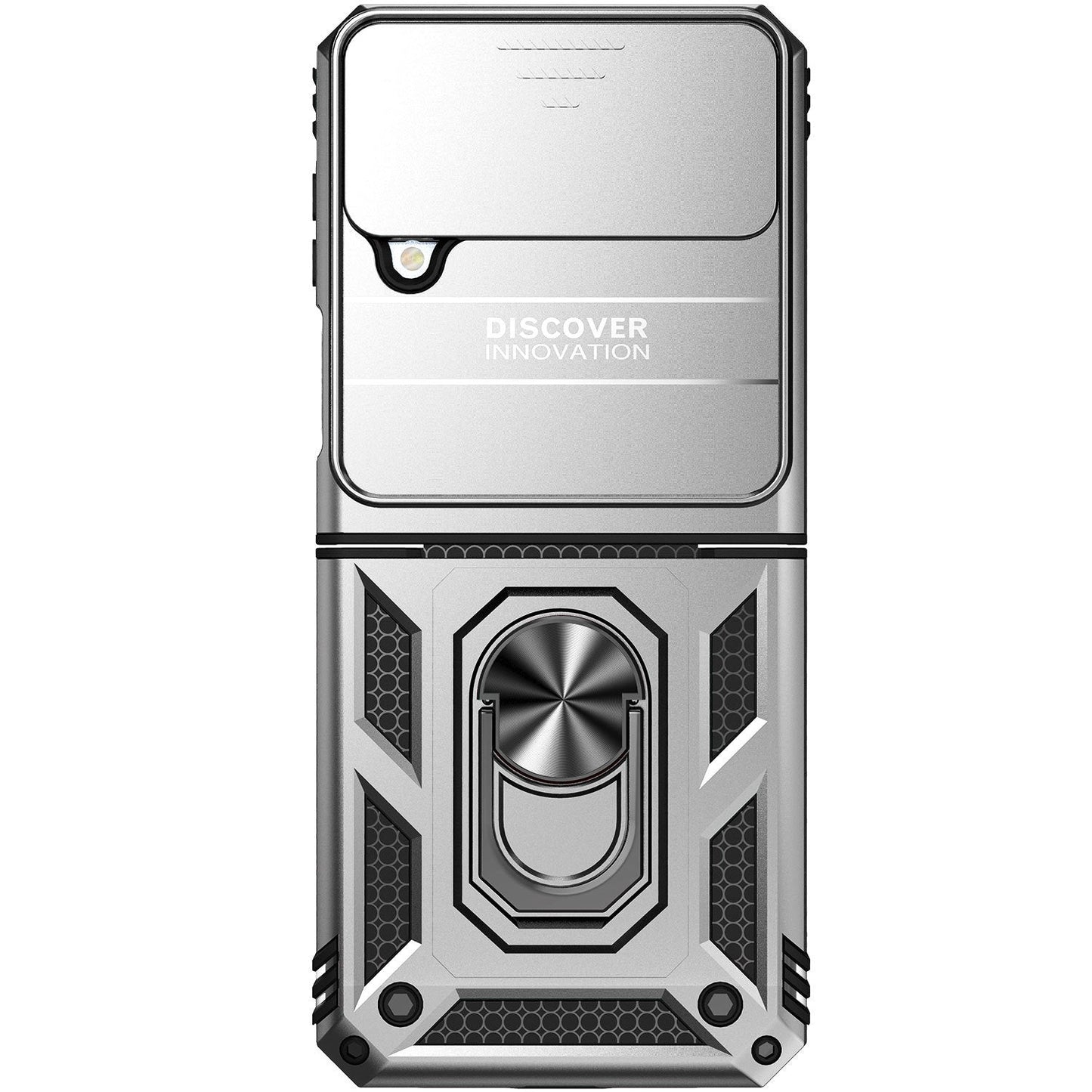 Samsung Galaxy Z Flip4 Heavy Duty Shockproof Cam Shield Armor Case with Kickstand Ring Holder