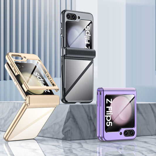 Electroplated Fully Enclosed Hinge with Front Film Samsung Galaxy Z Flip5 Case