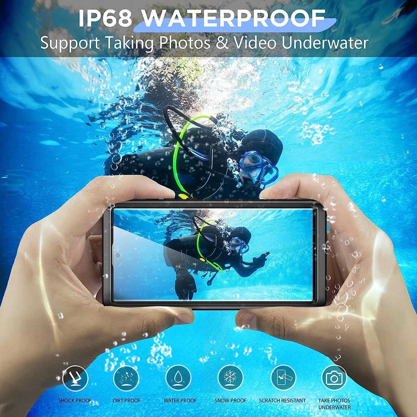 Waterproof Samsung Galaxy S23 Ultra Case Built-in Lens & Screen Protector