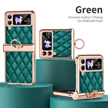 Load image into Gallery viewer, Luxury Samsung Z Flip4 5G Case With Diamond Window and Ring Stand
