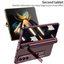 Charger l&#39;image dans la galerie, Galaxy Z Fold4 Magnetic Pen Holder Folding Bracket Shell Case With Film Integration And Folding Support
