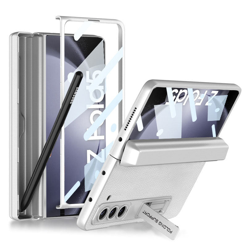 Magnetic Hinge Samsung Z Fold5 Case With Folding Bracket & Front Film & Pen slot