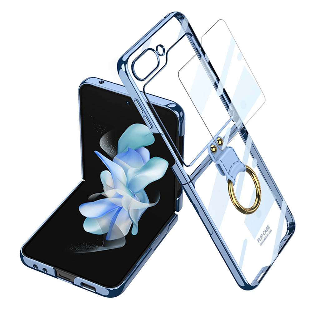 Electroplating Ultra-thin Transparent Case For Galaxy Z Flip5 With Front Film
