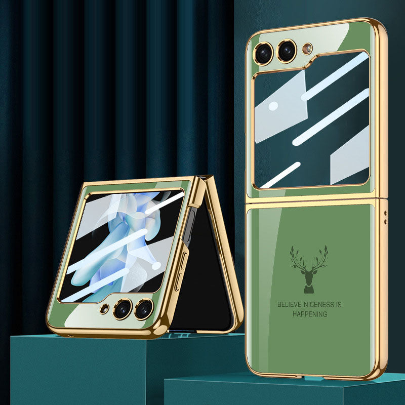 Samsung Galaxy Z Flip5 Electroplating Deer Pattern Case ultra-thin Drop-proof Case
