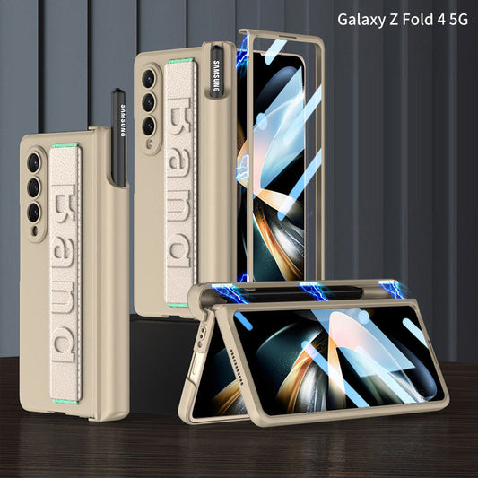 Magnetic Samsung Galaxy Z Fold4 5G Luxury Wristband Case with Screen Protector and S Pen Slot