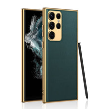 Lade das Bild in den Galerie-Viewer, Electroplated Leather Case for Samsung Galaxy S23 Ultra With Kickstand
