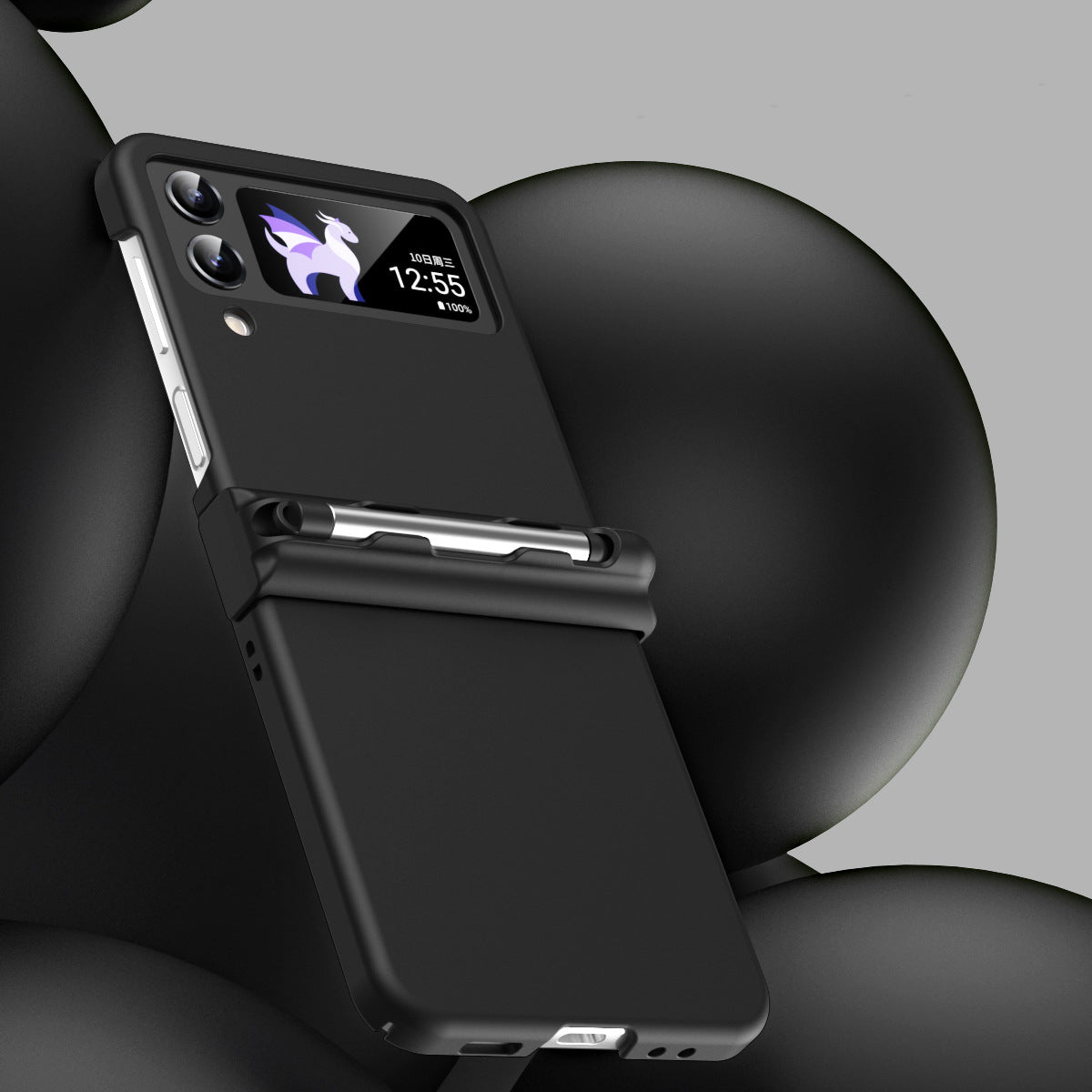 Macaron Hinged All-Inclusive Drop-Proof Cover with Stylus for Samsung Galaxy Z Flip4 5G 