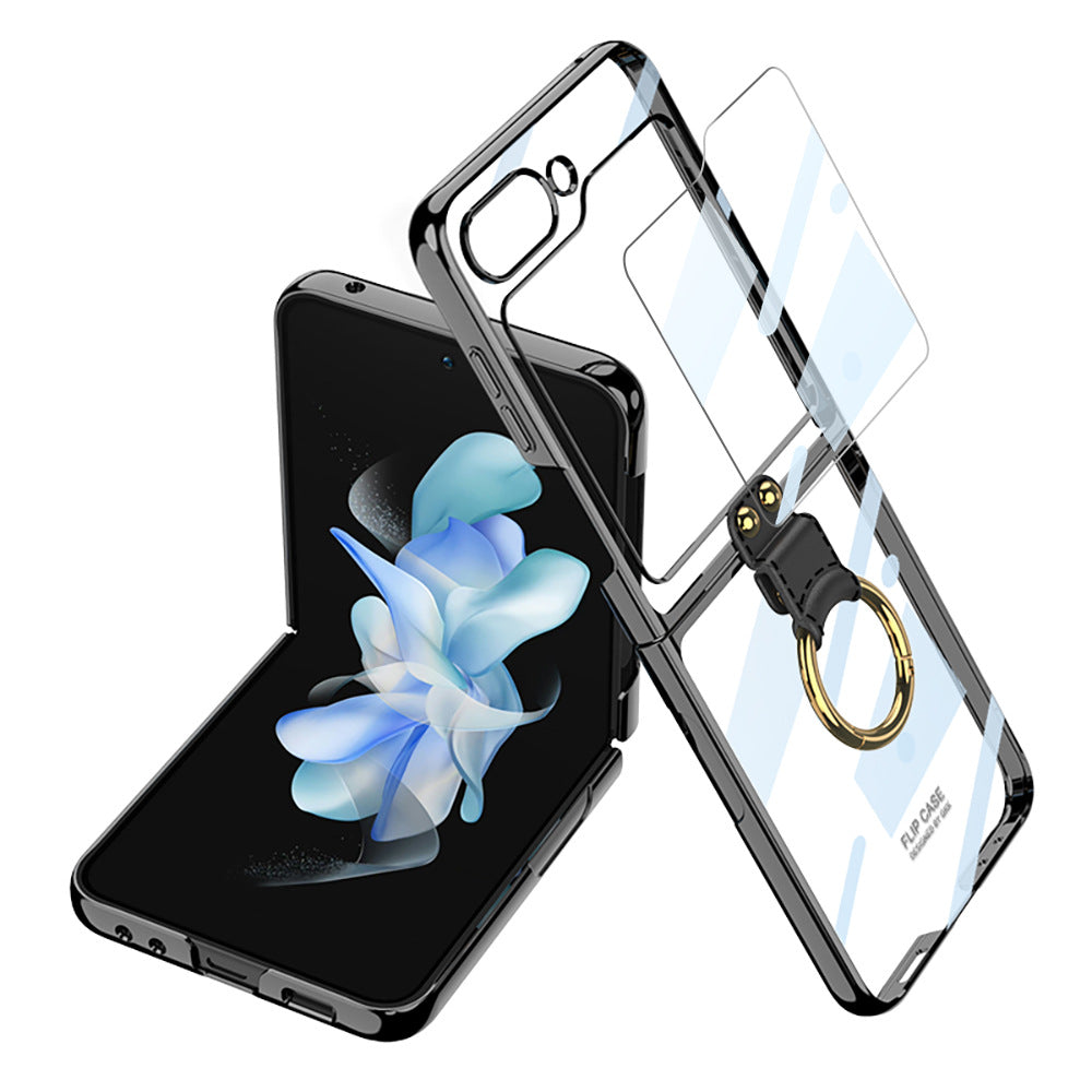 Electroplating Ultra-thin Transparent Case For Galaxy Z Flip5 With Front Film
