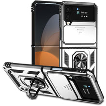 Cargar imagen en el visor de la galería, Samsung Galaxy Z Flip4 Heavy Duty Shockproof Cam Shield Armor Case with Kickstand Ring Holder
