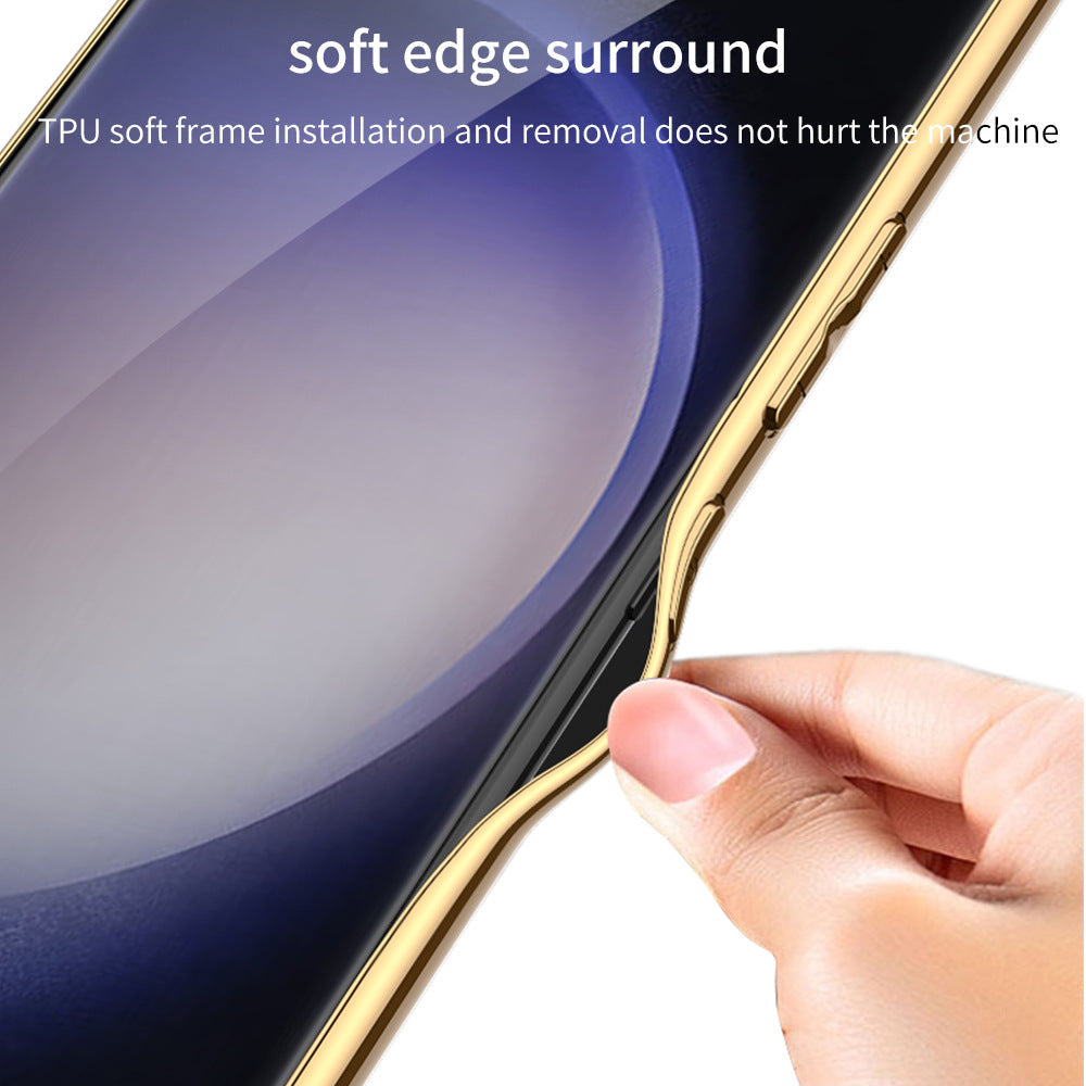 Weaved Pattern Electroplated Leather Case For Samsung Galaxy S23 S23 Plus S23 Ultra