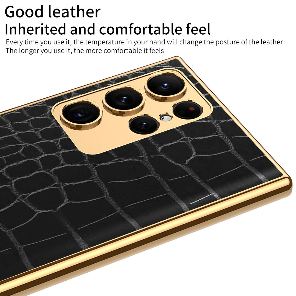 Electroplated Leather Soft Shell Samsung Galaxy S23 S23 Plus S23 Ultra Case