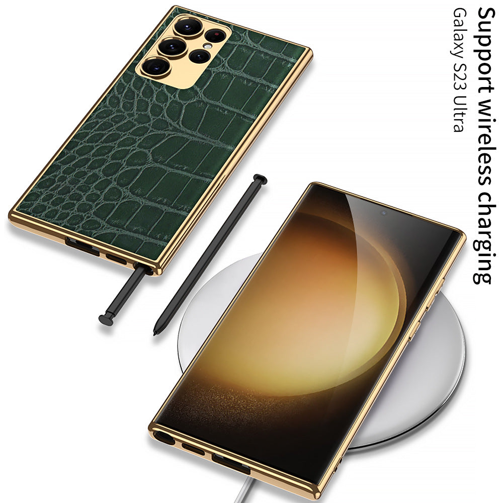 Electroplated Leather Soft Shell Samsung Galaxy S23 S23 Plus S23 Ultra Case