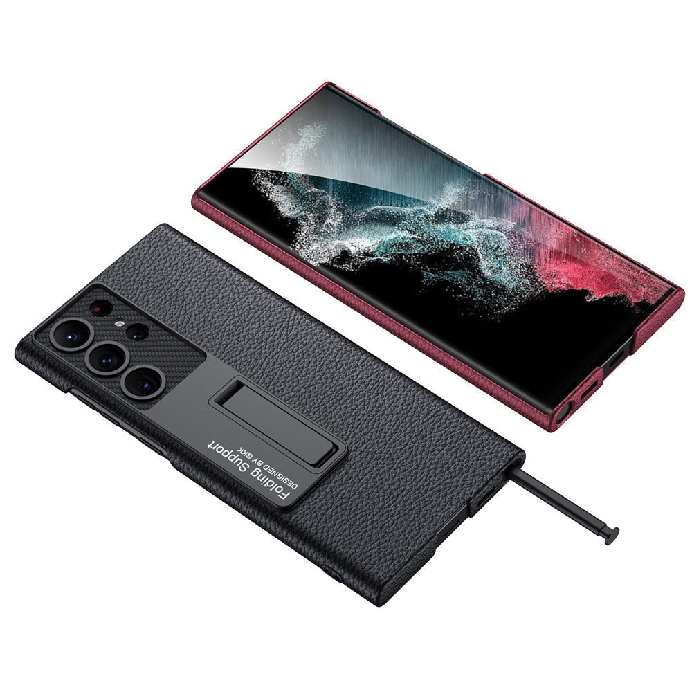 Ultra-Thin Leaather Samsung Galaxy S23 S23 Plus S23 Ultra  Leather Case for  With Kickstand