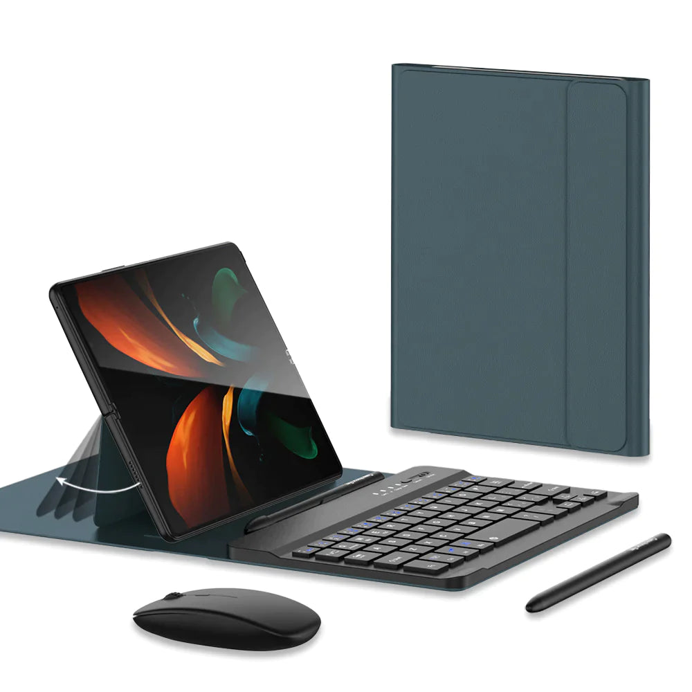 Bluetooth 3.0 Keyboard Leather Cover For Galaxy Z Fold5 Fold4 Fold3 5G