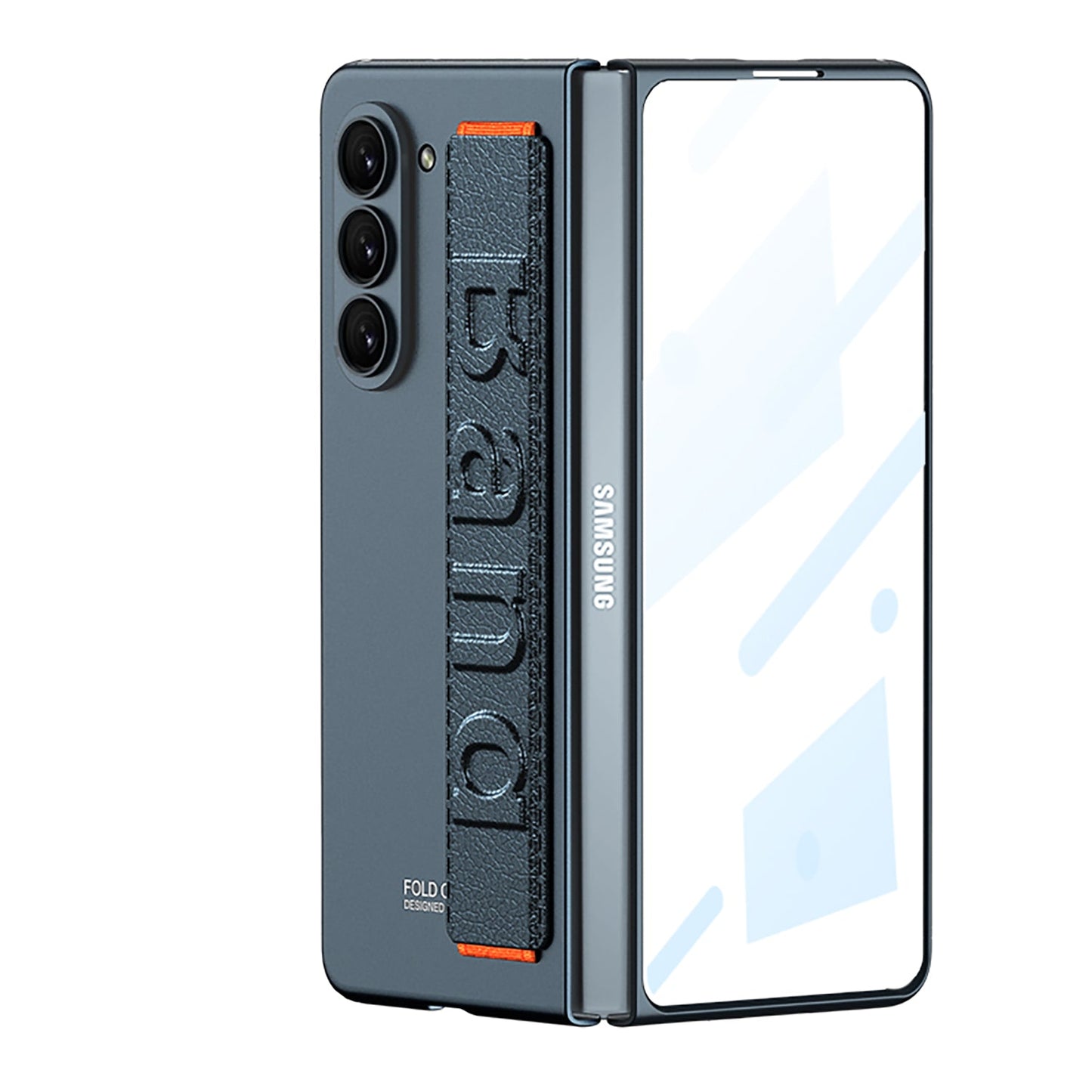 Ultra-Thin Galaxy Z Fold5 Case With Film and Wrist Strap