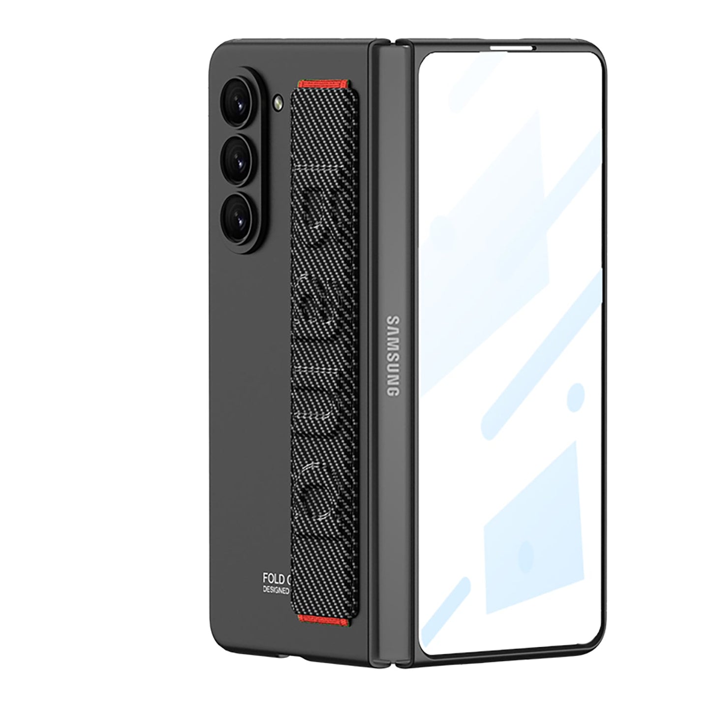 Ultra-Thin Galaxy Z Fold5 Case With Film and Wrist Strap