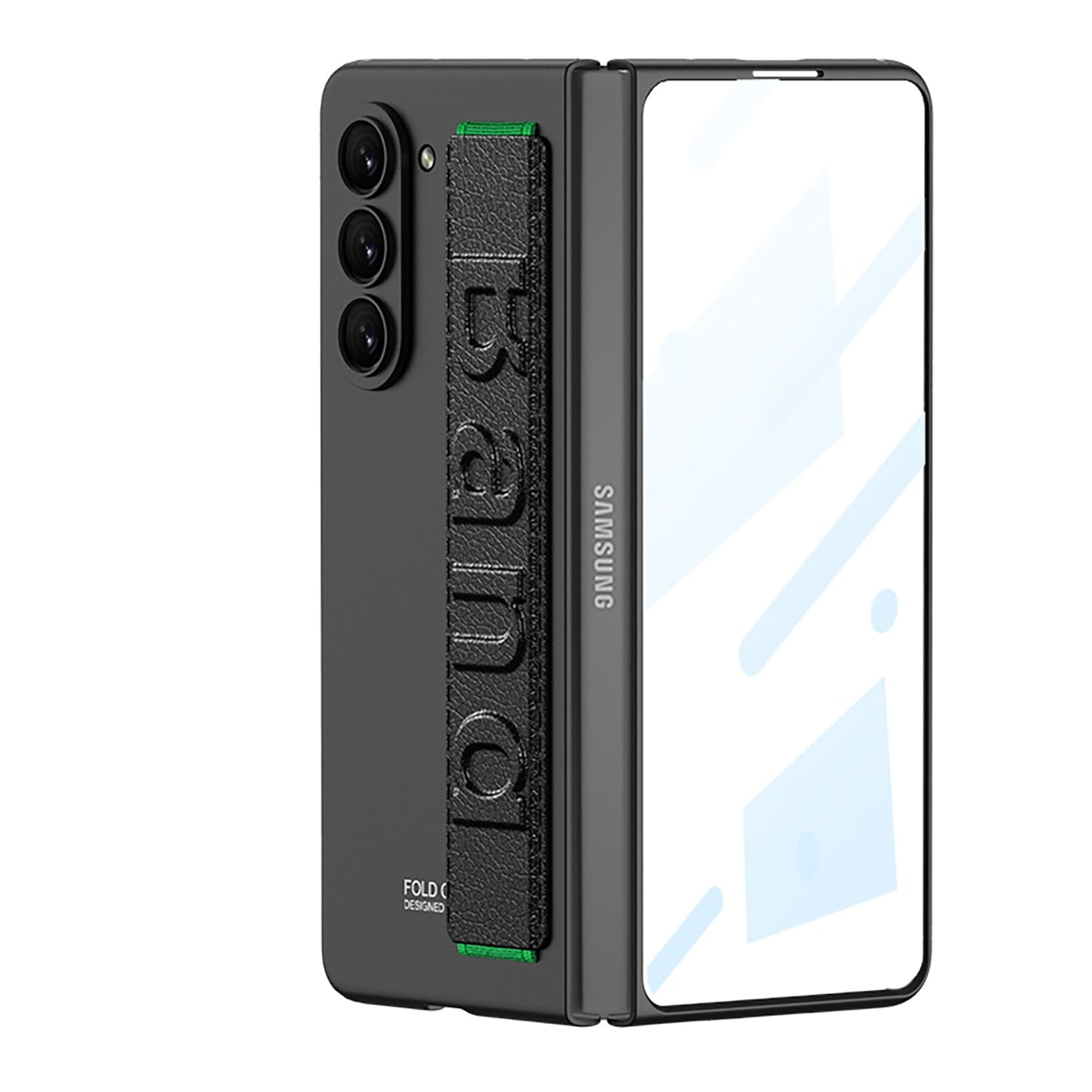 Ultra-Thin Galaxy Z Fold5 Case With Film and Wrist Strap
