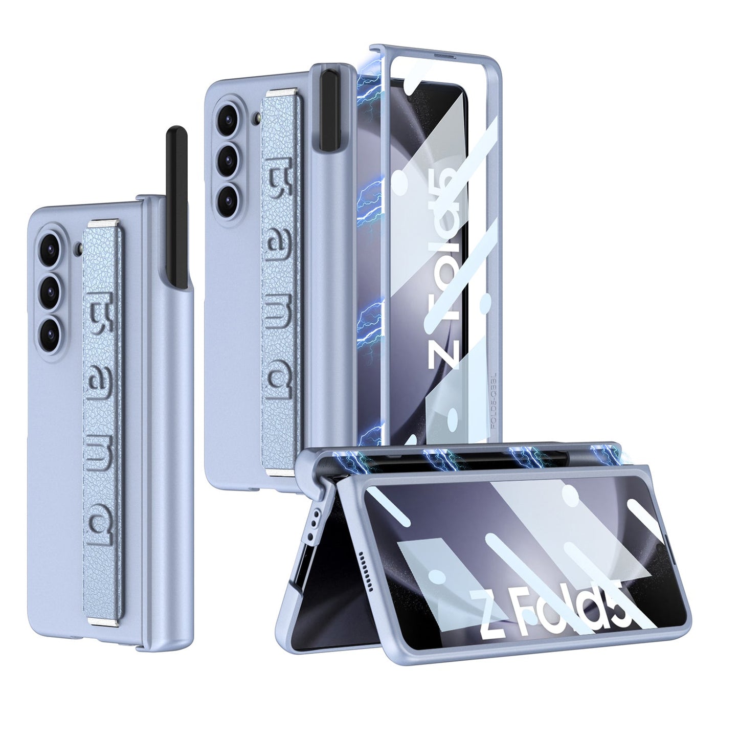 Samsung Galaxy Z Fold5 Magnetic Hinge Wristband All-inclusive Film Intergrated Case