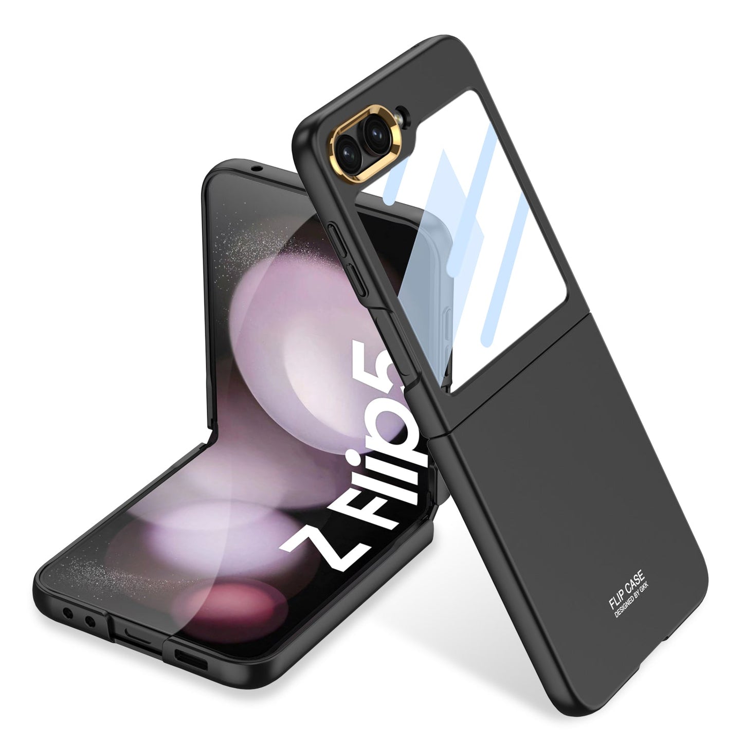 Samsung Galaxy Z Flip5 Ultra-thin Pupil Shell intergrated Case With Electroplated Lens Full Protected