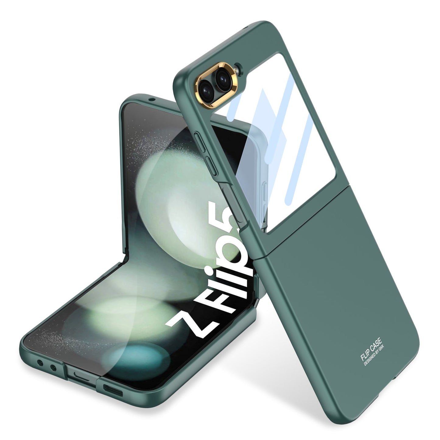 Samsung Galaxy Z Flip5 Ultra-thin Pupil Shell intergrated Case With Electroplated Lens Full Protected