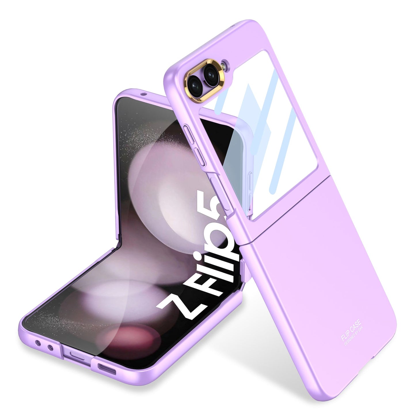 Samsung Galaxy Z Flip5 Ultra-thin Pupil Shell intergrated Case With Electroplated Lens Full Protected
