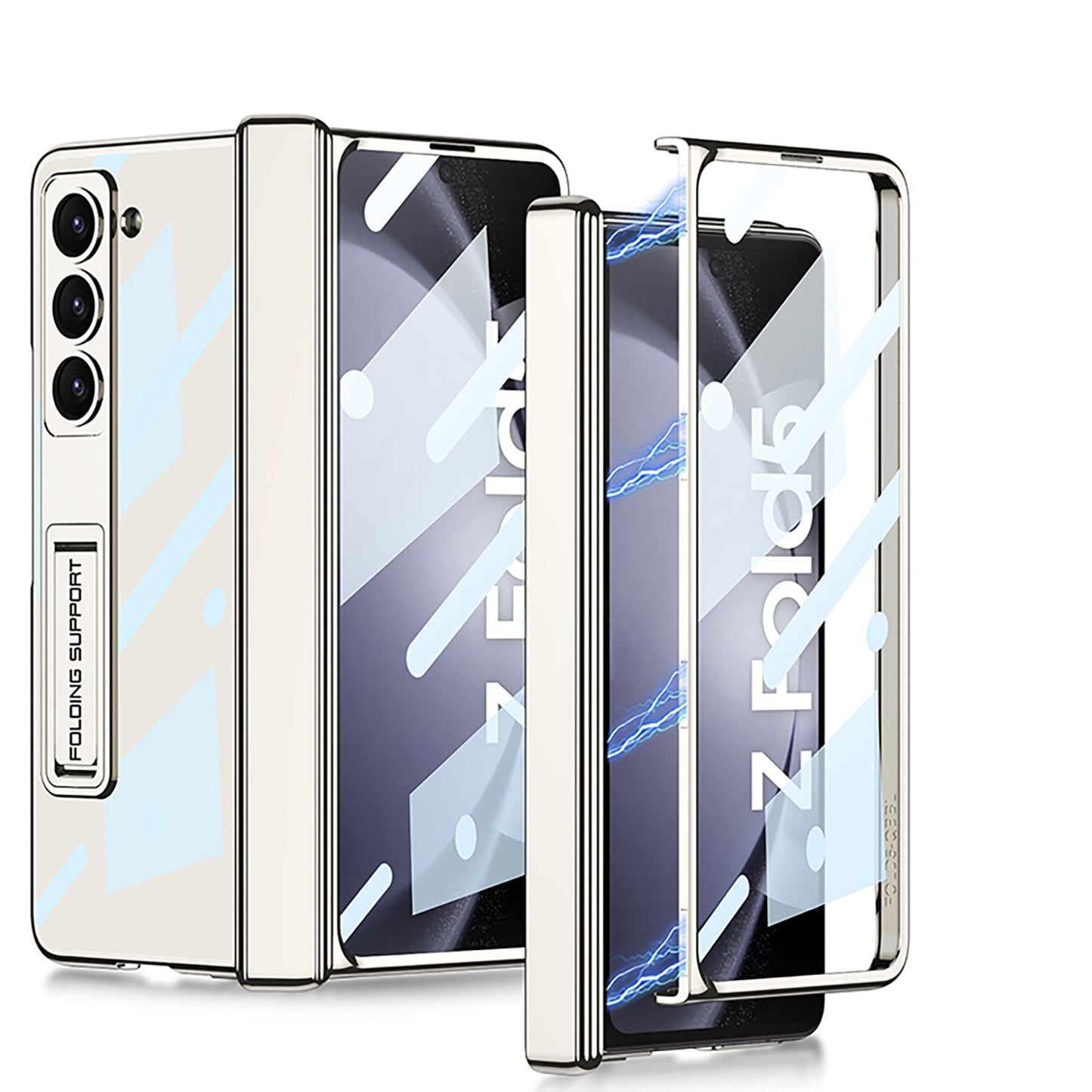 Samsung Galaxy Z Fold5 Magnetic Phontom Case With Folding Bracket and Screen Protect Film