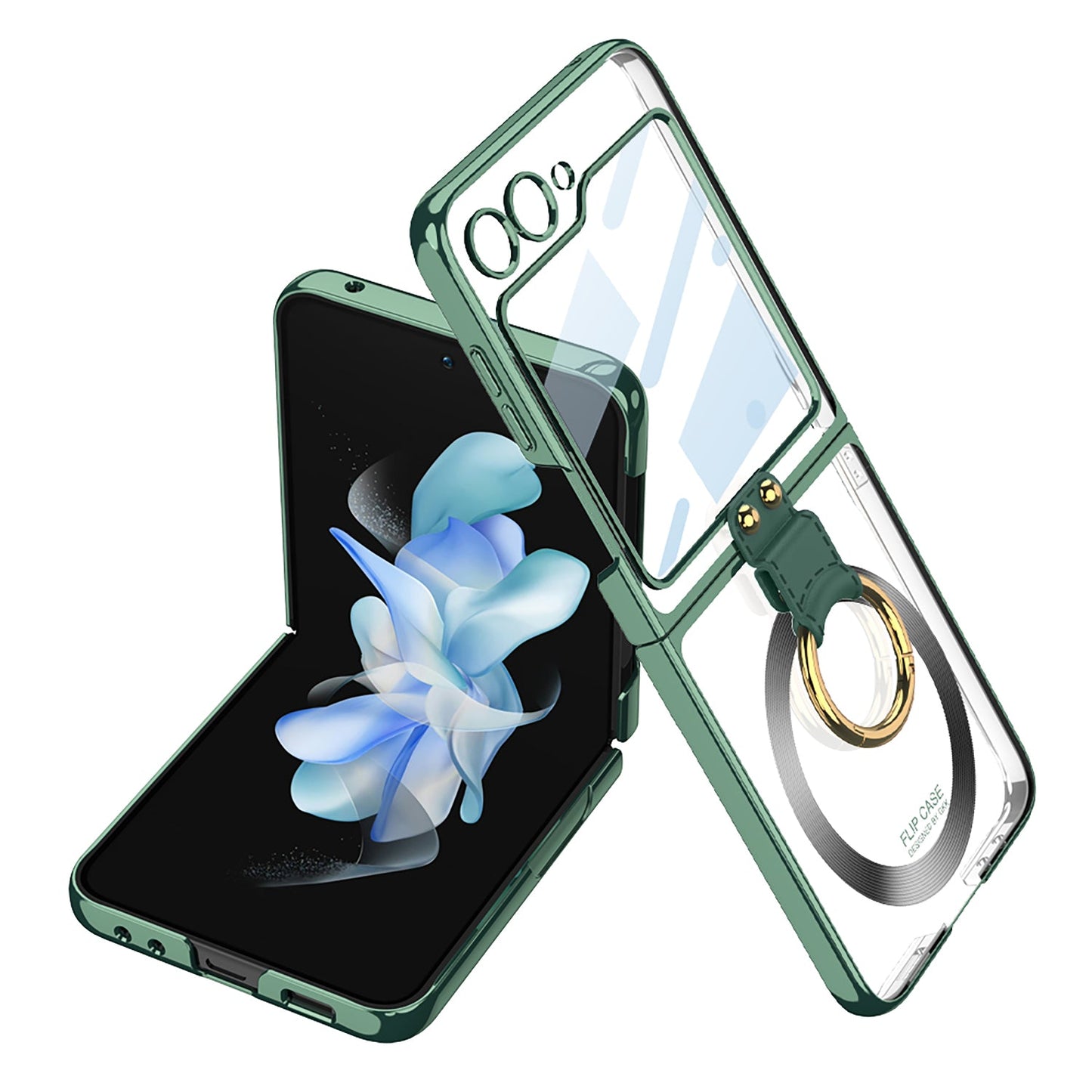 Phantom Plating Anti-Drop Artfact  Samsung Galaxy Z Flip5 Case With Ring Bracket With Magsafe