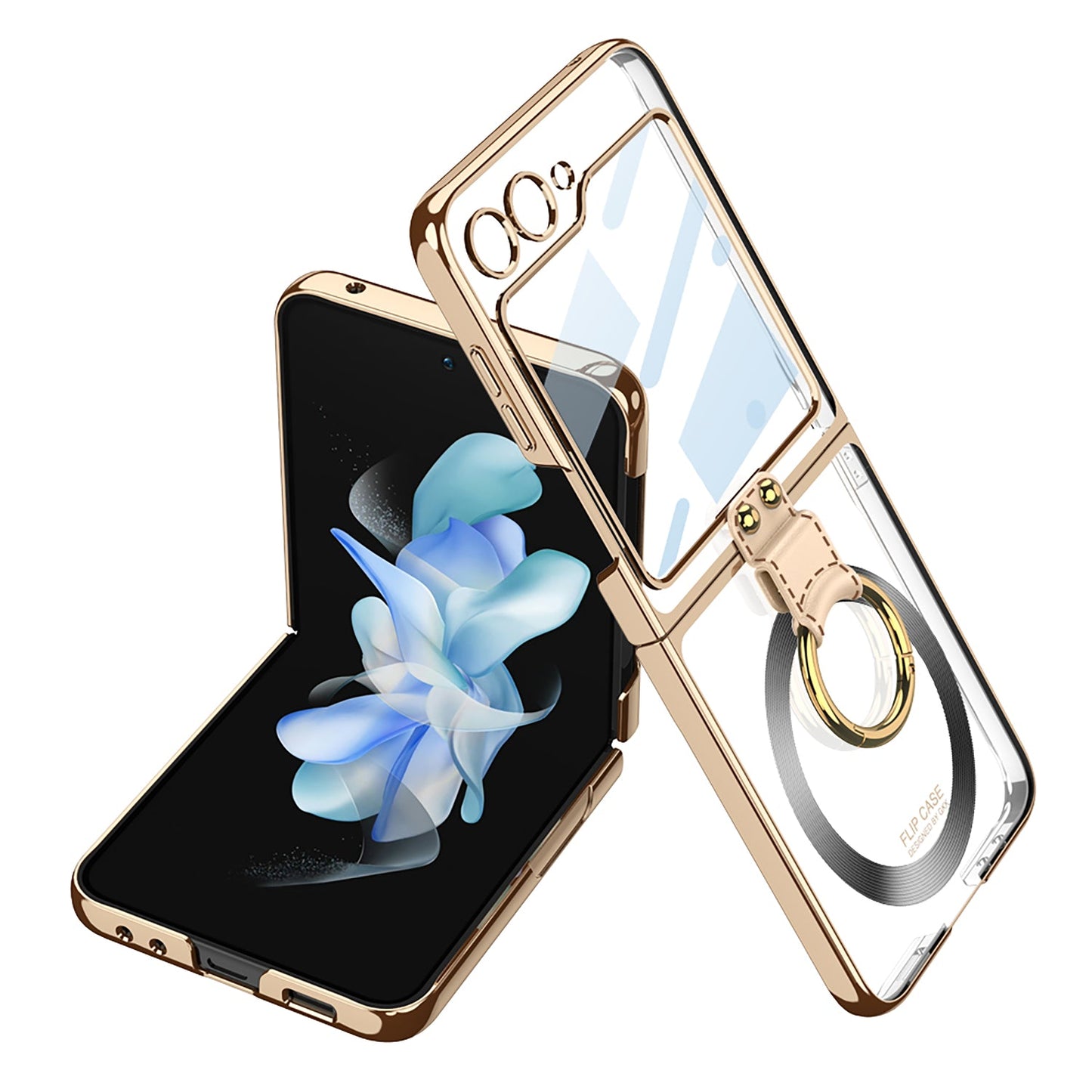 Phantom Plating Anti-Drop Artfact  Samsung Galaxy Z Flip5 Case With Ring Bracket With Magsafe