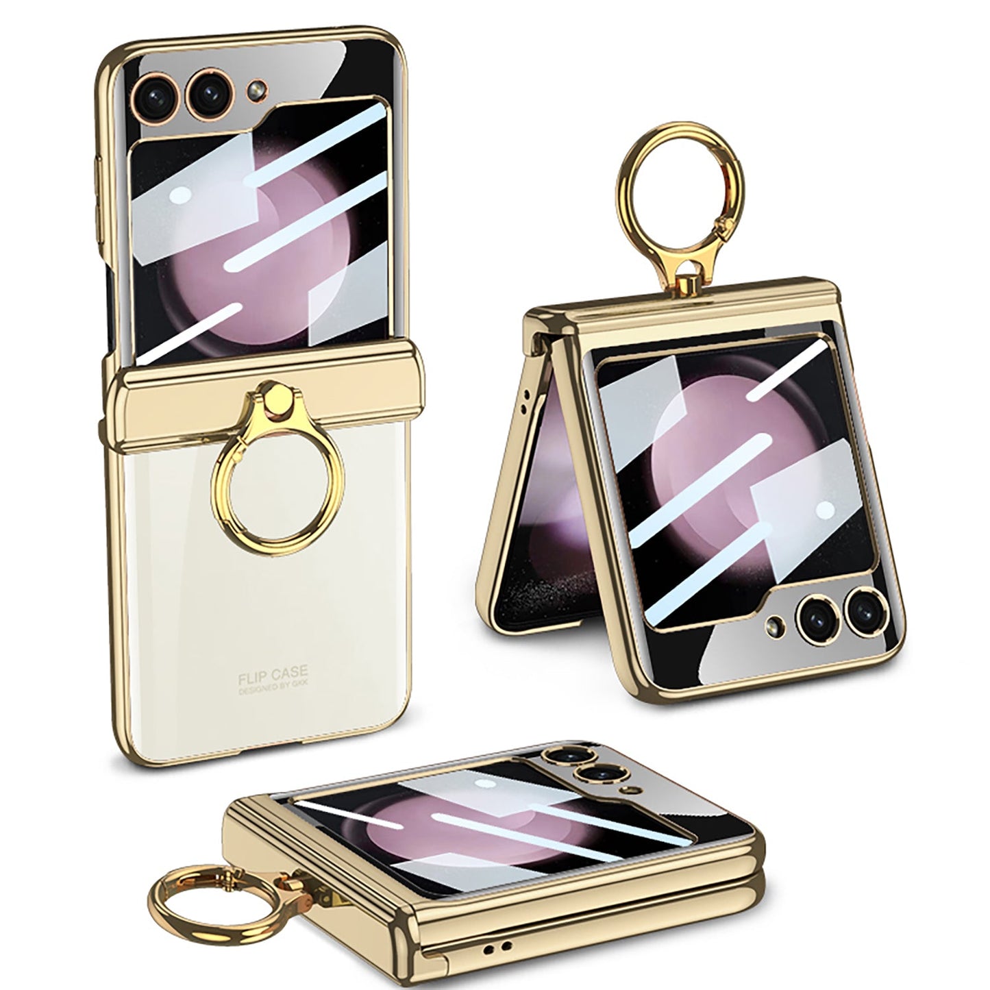 Magnetic Hinge Phantom Samsung Galaxy Z Flip5 Case with Ring Bracket