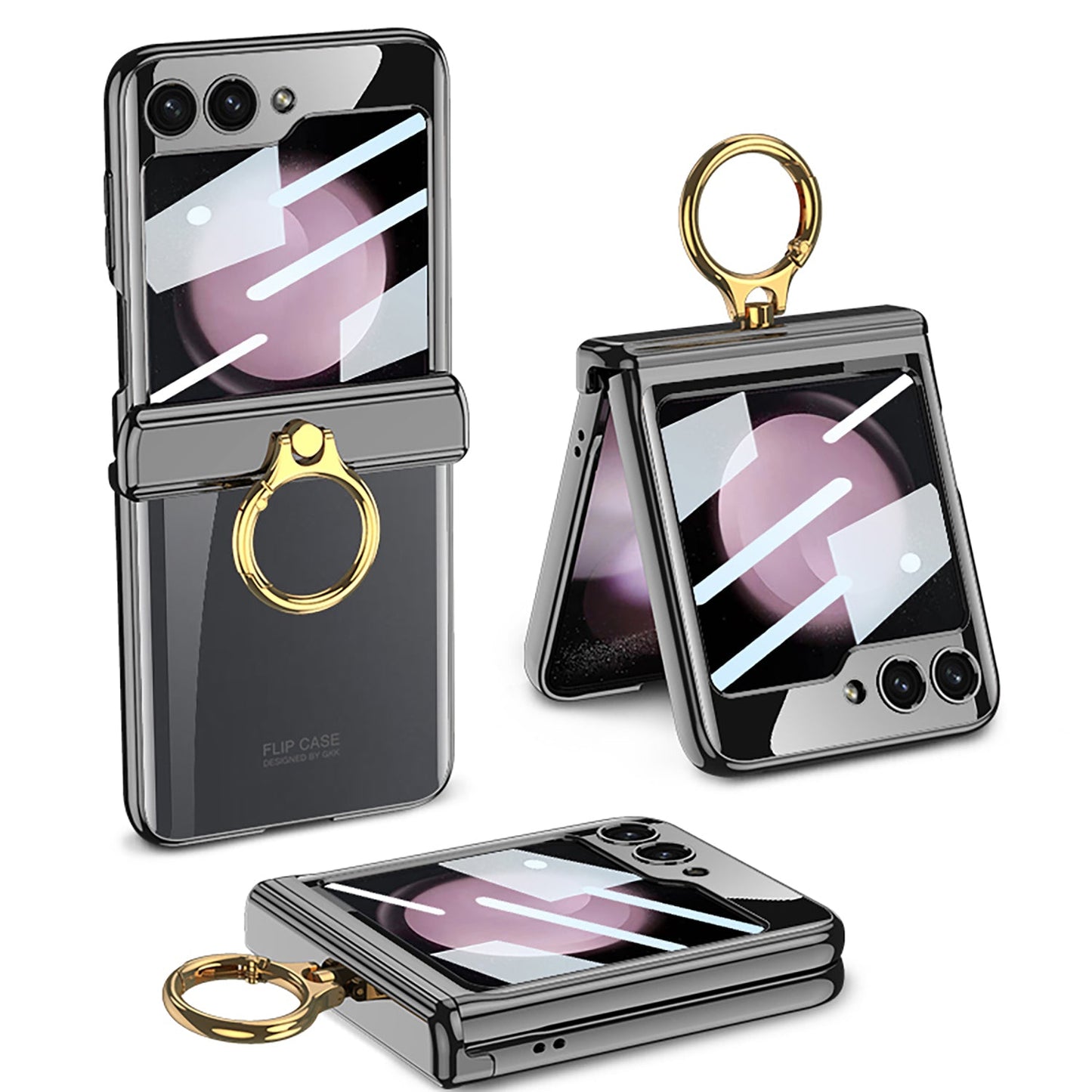 Magnetic Hinge Phantom Samsung Galaxy Z Flip5 Case with Ring Bracket