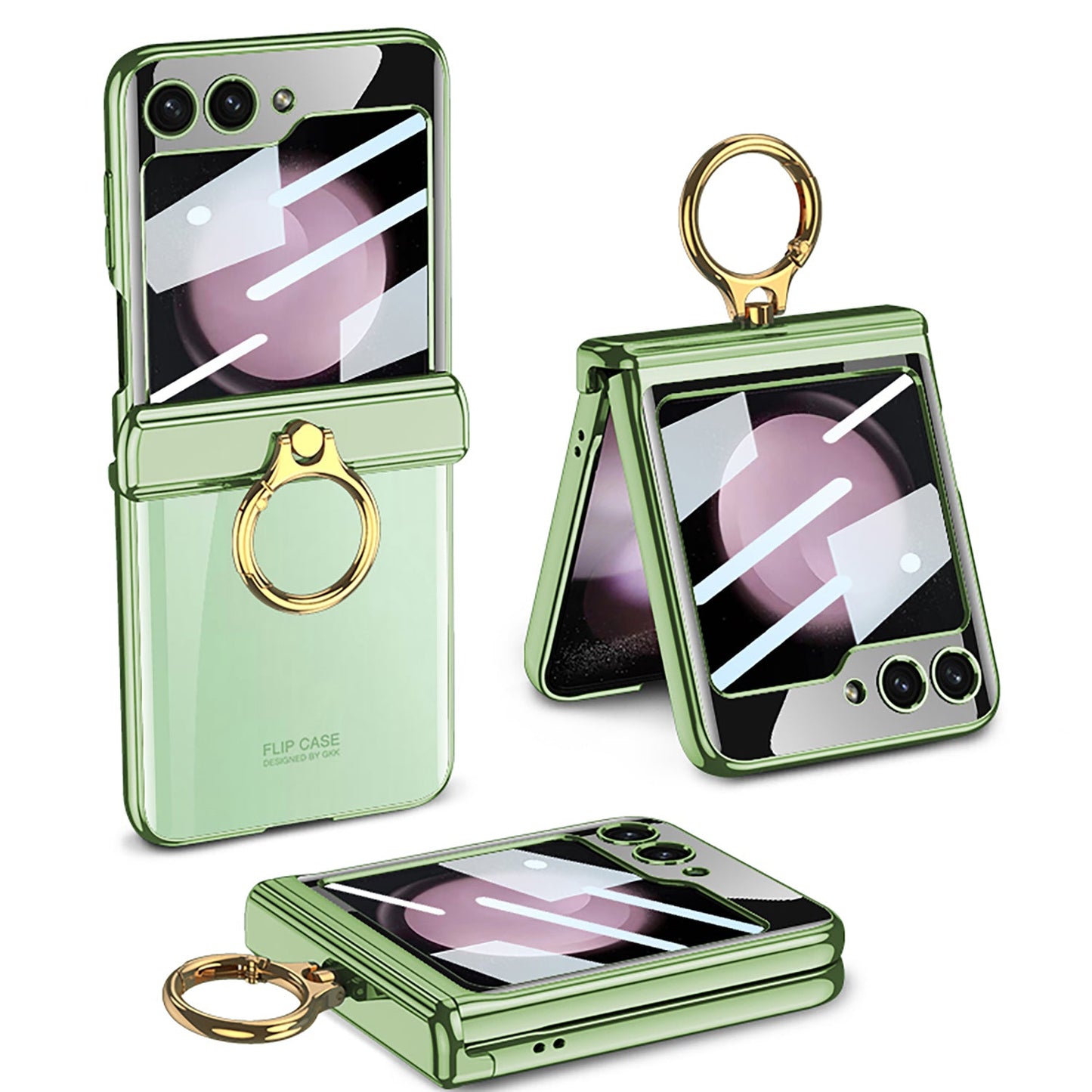 Magnetic Hinge Phantom Samsung Galaxy Z Flip5 Case with Ring Bracket