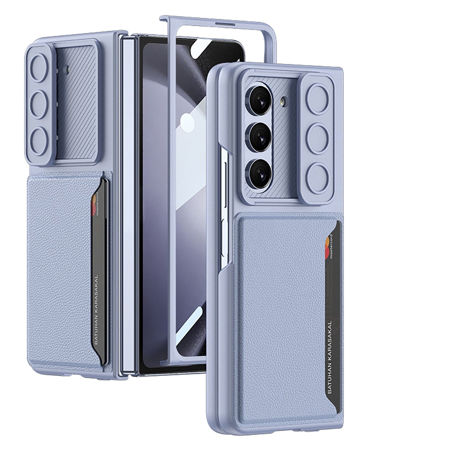 Push Window Cardholder Case For Samsung Galaxy Z Fold5 With Film