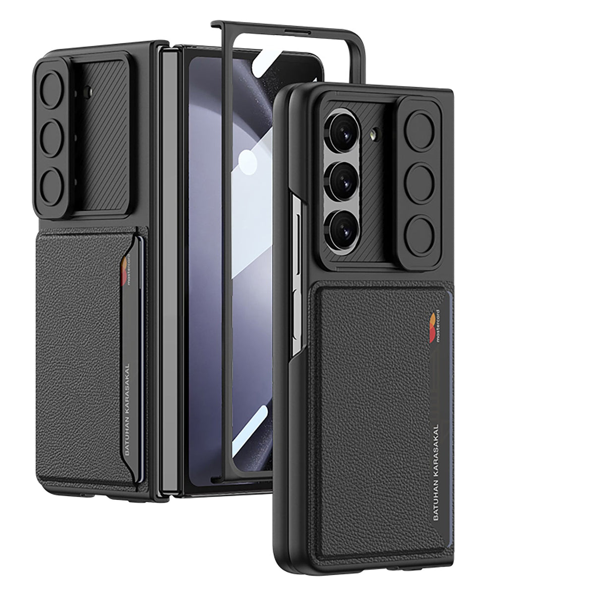Push Window Cardholder Case For Samsung Galaxy Z Fold5 With Film