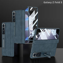 Load image into Gallery viewer, Plain leather Samsung Z Fold5 Phone Case with Screen Protector &amp; Stand
