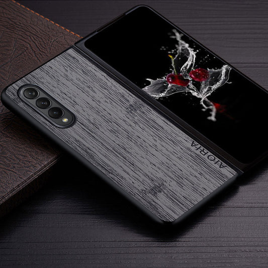 Samsung Galaxy Z Fold4 5G Bamboo Wood Pattern Leather Cover