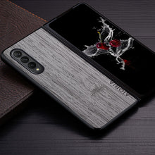 Lade das Bild in den Galerie-Viewer, Samsung Galaxy Z Fold 3 4 5G Z Fold3 Funda Bamboo Wood Pattern Leather Cover Luxury Coque For Galaxy z Fold4 5G Case
