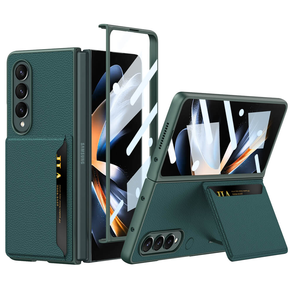Cardholder Bag Bracket Leather Wallet Case For Samsung Galaxy Z Fold4 5G
