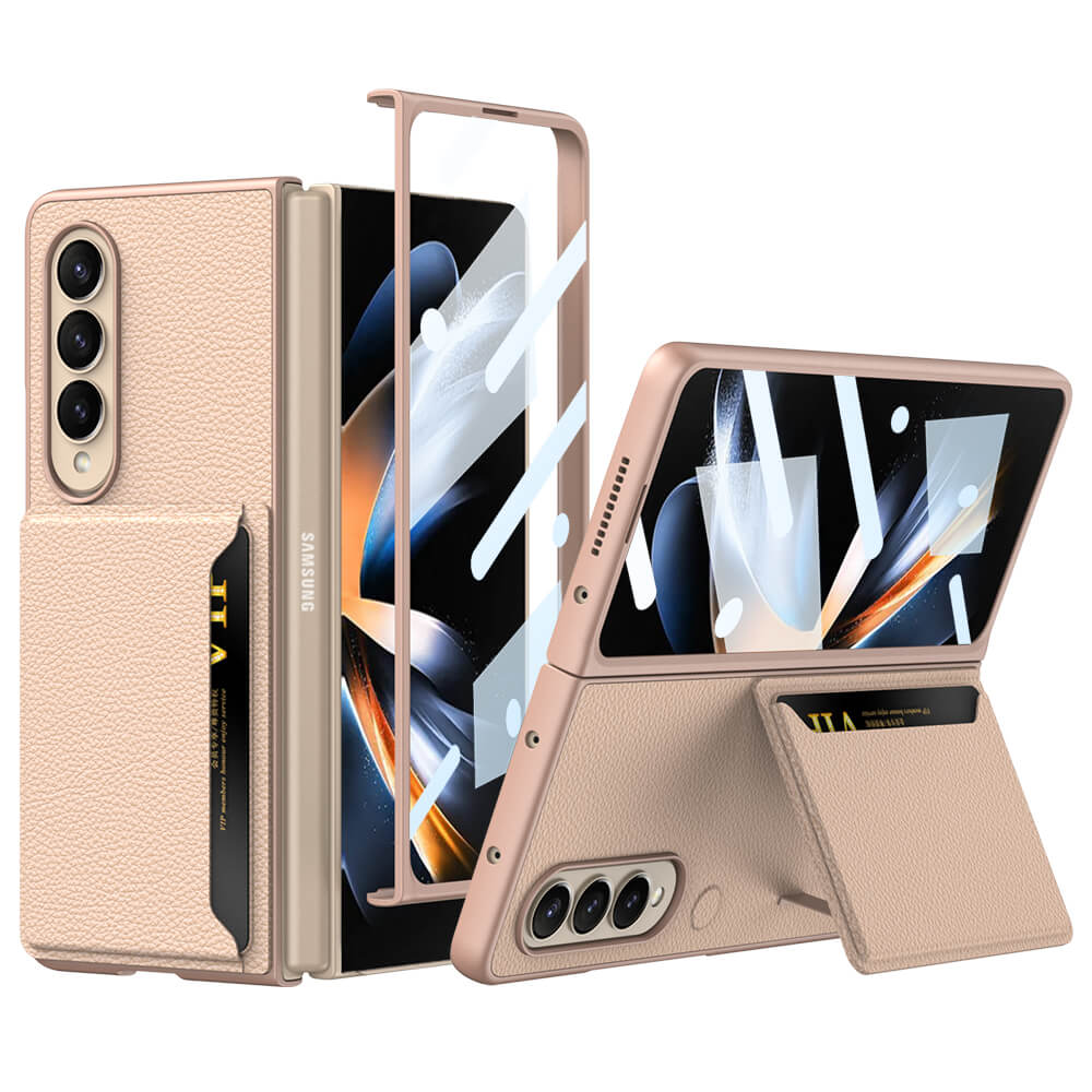 Cardholder Bag Bracket Leather Wallet Case For Samsung Galaxy Z Fold4 5G