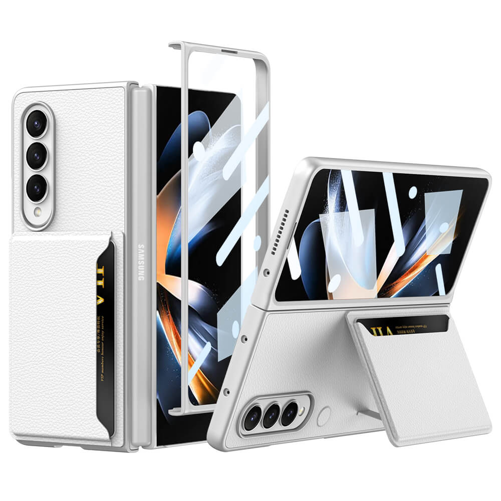 Cardholder Bag Bracket Leather Wallet Case For Samsung Galaxy Z Fold4 5G