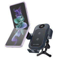 Carregar imagem no visualizador da galeria, 2 - Coils Car Wireless Charger Holder For Samsung Galaxy Z Flip5 Flip4 Flip3 With Cool Fan
