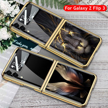 Carregar imagem no visualizador da galeria, Samsung Galaxy Z Flip 3 5G Case Cover Palting Tempered Glass Hard Full Camera Protection Cover for Z Flip3
