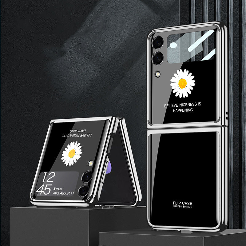 Samsung Galaxy Z Flip 3 5G Case Cover Palting Tempered Glass Hard Full Camera Protection Cover for Z Flip3