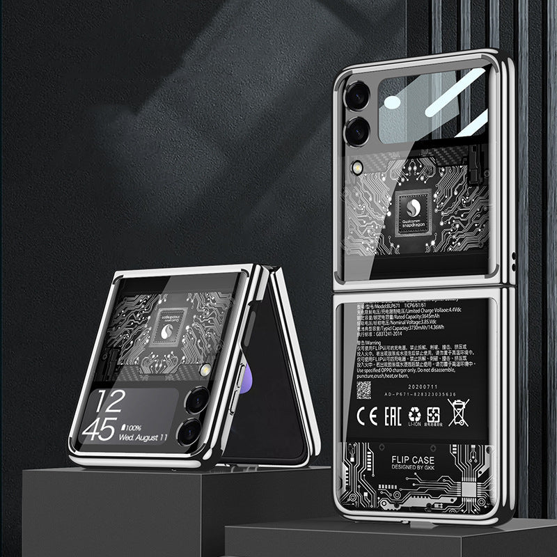 Samsung Galaxy Z Flip 3 5G Case Cover Palting Tempered Glass Hard Full Camera Protection Cover for Z Flip3