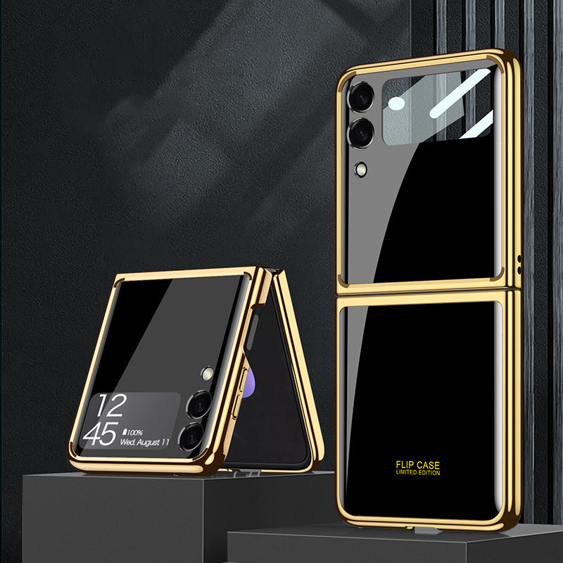 Samsung Galaxy Z Flip 3 5G Case Cover Palting Tempered Glass Hard Full Camera Protection Cover for Z Flip3