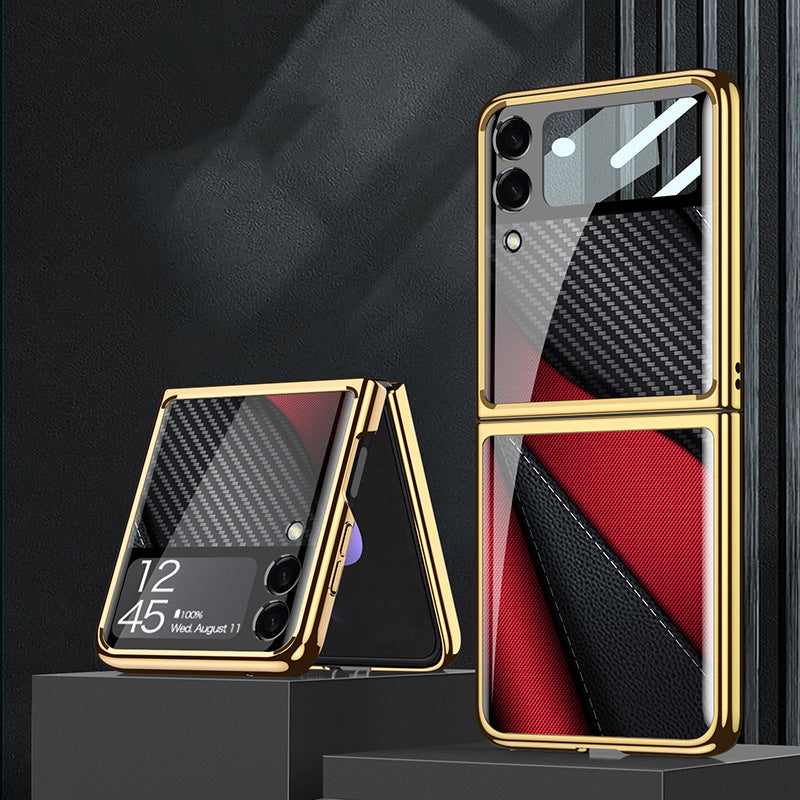 Samsung Galaxy Z Flip 3 5G Case Cover Palting Tempered Glass Hard Full Camera Protection Cover for Z Flip3