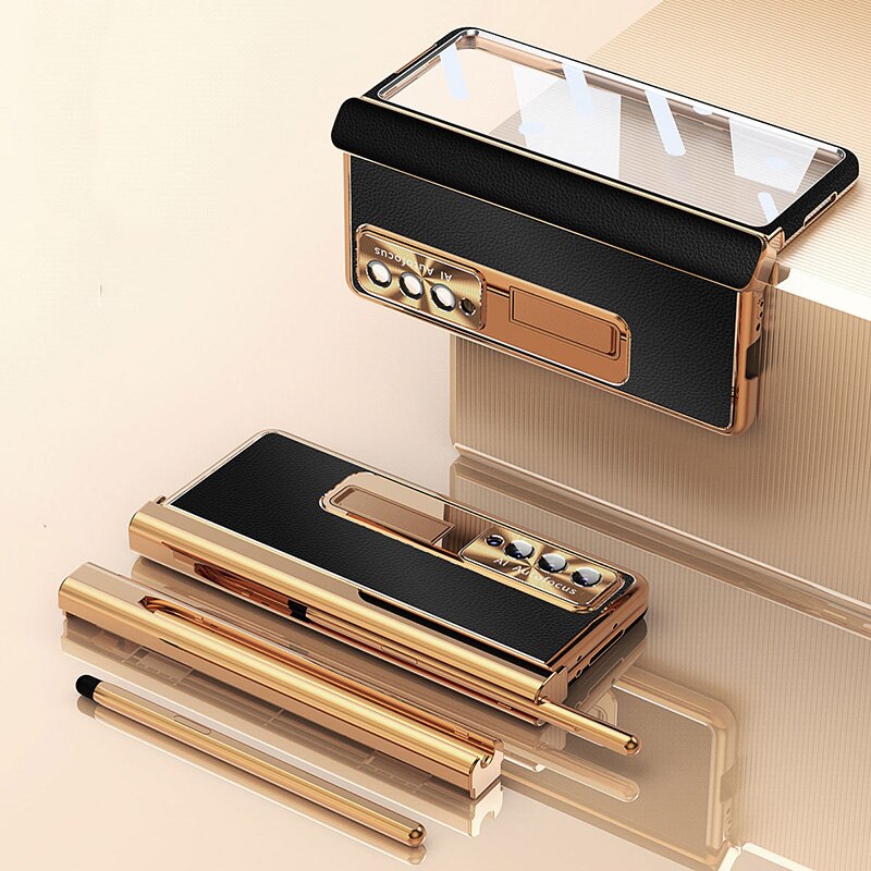 Samsung Galaxy Z Fold4  5G Aluminum Alloy Case Magnetic Hinge With Stylus