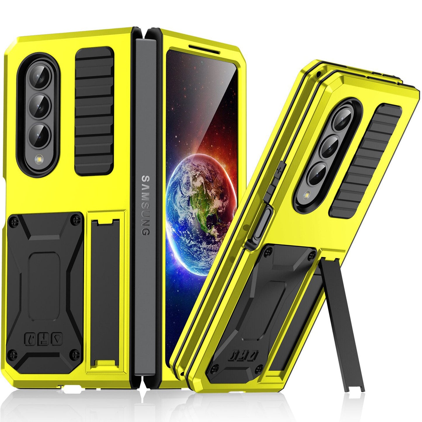 Samsung Galaxy Z Fold4 5G Case Aluminum Alloy Metal Heavy Duty Protection Stand Back Cover for Samsung Z Fold4 Capa