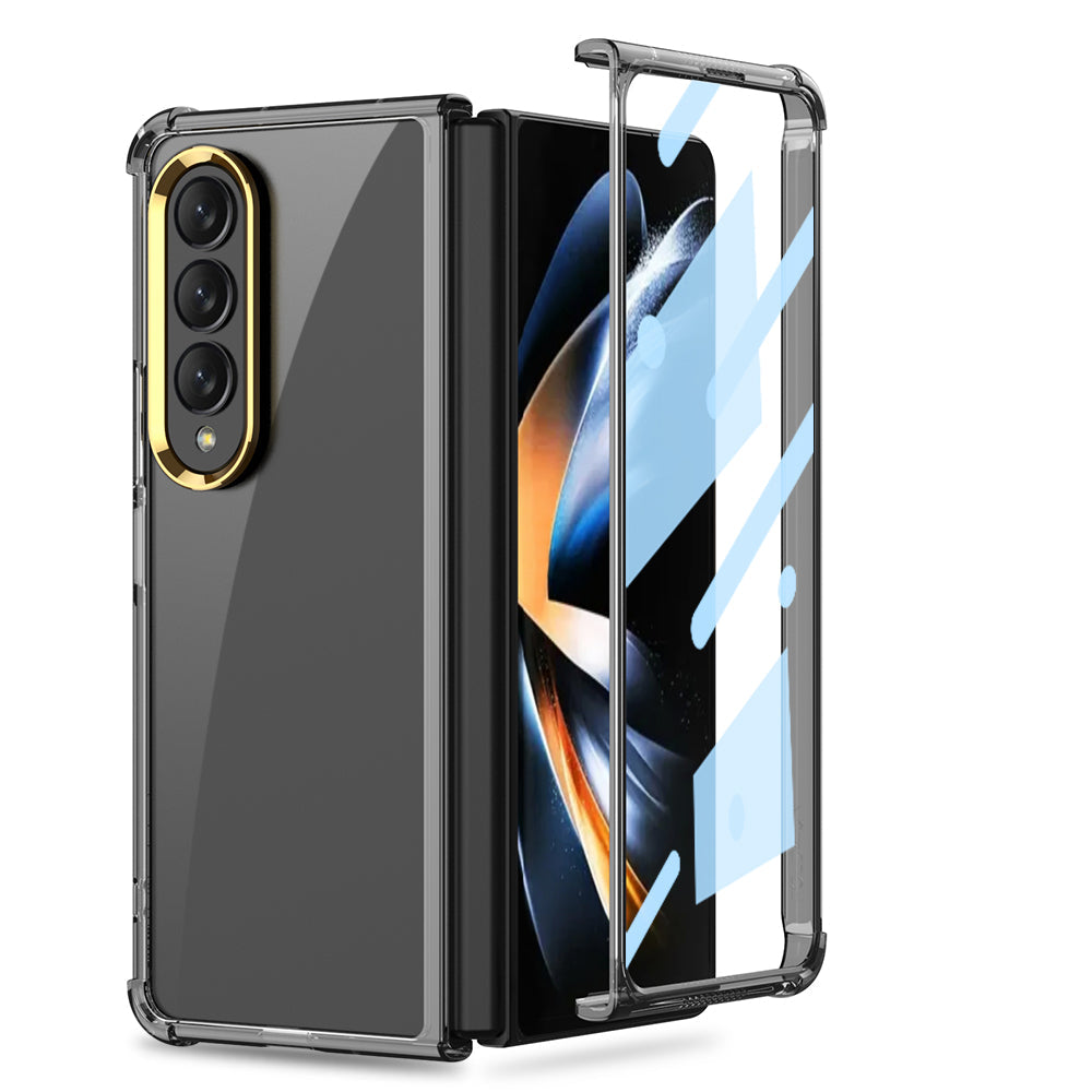 Airbag Bumper With Glass Frame Cover For Samsung Galaxy Z Fold 4 Case Shockproof Clear Soft Edge Case For Galaxy Z Fold4 5G
