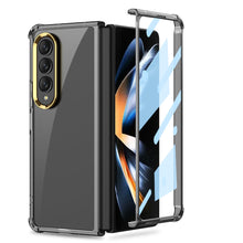 Charger l&#39;image dans la galerie, Airbag Bumper With Glass Frame Cover For Samsung Galaxy Z Fold 4 Case Shockproof Clear Soft Edge Case For Galaxy Z Fold4 5G
